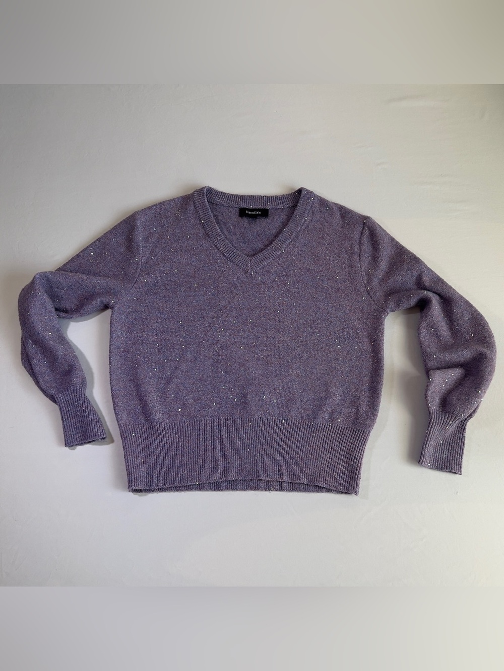 Lavender V-Neck Sparkle Sweater - Women